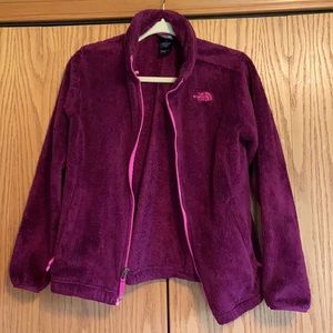 Girls fluffy north face jacket